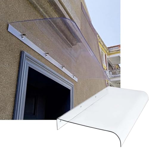 BESTXH Front Door Awning Canopy, Modern Window Awning For Sunlight Protection, Door Porch Canopy with Polycarbonate Roofing Sheets, for Front/Back Door, Porch, Window,Facade installation,40 * 120cm