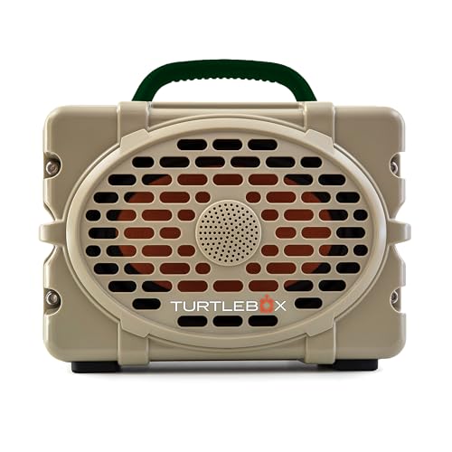 Image of Turtlebox Original Gen 3: Portable Outdoor Bluetooth Speaker - Ultra-Loud (120dB), Waterproof (IP67), Rugged, Impact-Resistant, 3-Day Battery | Party Mode: Unlimited Pairing Stereo, Tan /Dark Green