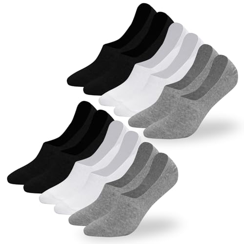 6 Pairs Unisex No Show Socks Athletic Non Slip Low Cut Ankle Socks for Flats Sneakers Liner Loafer