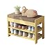 SXUE-Schuhregale 2-Tiers Bambus Schuhbank Lagerung für Flur | Schuhregal aus massivem Holz mit abnehmbarem Sitzkissen | Tragbarer Schuhschrank mit Schublade - 70x30x50cm Drinnen und draußen