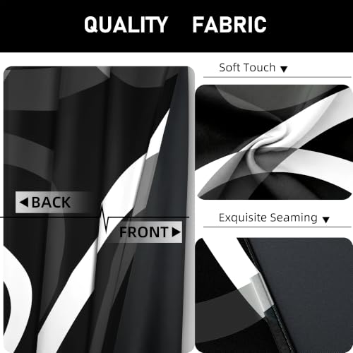 Image of weesire Black and White Blackout Curtains, 52 x 96 Inch, Grommet, 2 Panels