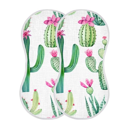 xigua Cacti and Succulents Baby Burp Cloths for Newborn Boys and Girls 2 Pack, Soft & Absorbent Cotton Baby Burp Cloth, Baby Washcloths, Newborn Towel, Burp Rags2