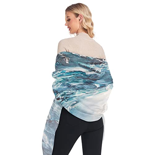 Oyihfvs Woman Long Linen Silk Scarf Soft Head Wrap Silk Shawl Stole Soft Neckerchief