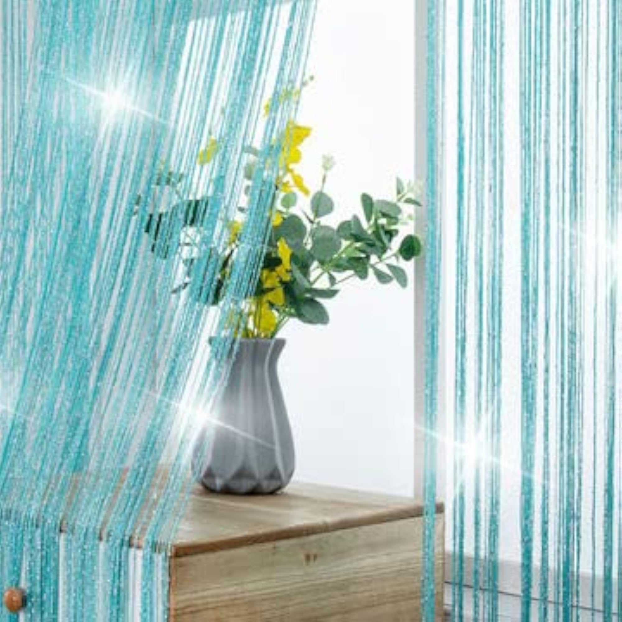 Blue String Curtains, 100x200 cm, 1 Piece
