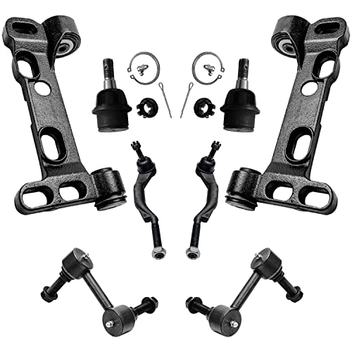 Image of Detroit Axle - 8pc Front End Suspension Kit for 2002 2003 Chevy Trailblazer EXT GMC Envoy XL Oldsmobile Bravada, Lower Control Arms Sway Bars Outer Tie Rod Ends Lower Ball Joints Replacement