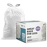 Plasticplace Bolsas de basura con cordón blanco con aroma a lavanda y vainilla suave, compatible con código N (200 unidades) 12-13 galones, 45-50 litros, 1.2 mil, 22.5 x 31.5 pulgadas