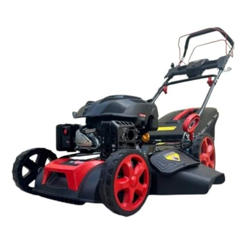 Synergy Cortacesped Metálico Autopropulsado - Motor de Gasolina 4 Tiempos 196cc. 51cm de Corte Con Sistemas de Mulching con Reflector Lateral y Recogida en Saco Semi Rigido de 60 lt y Elevador de Cort