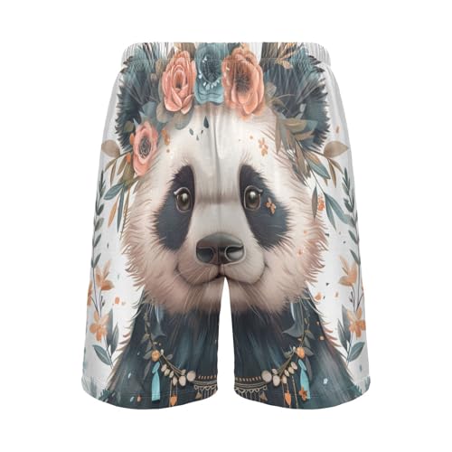 ALAZA Boho Cute Panda Men's Pajama Short Sleep Pants Soft Lounge Pajama Bottoms with Pockets3