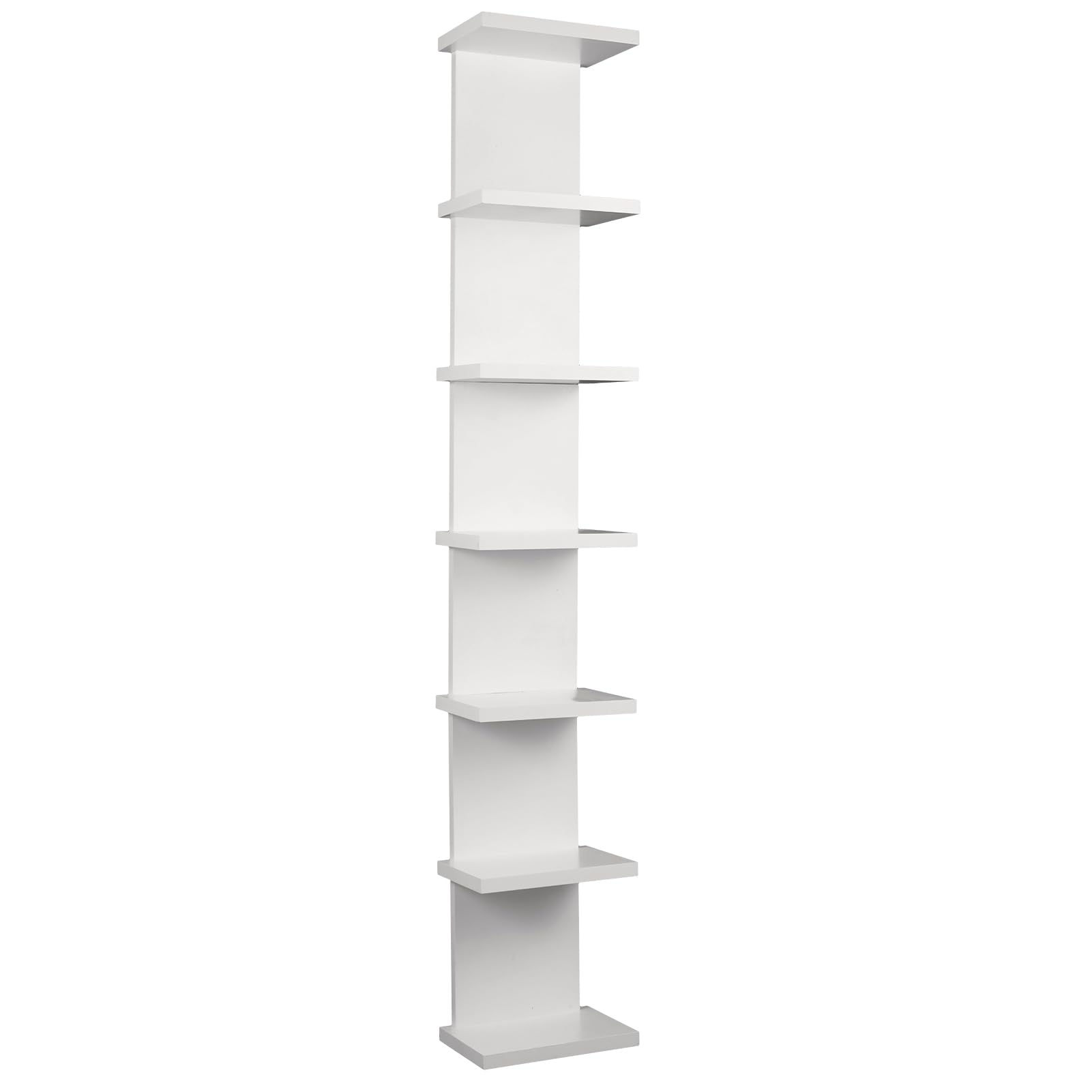 YEXEXINM 7 Tier Wall Shelf Unit - Lack Floating Shelf, Compact Display Float Shelves, Vertical Column Wall Decor Mount Floating Storage Organizer Tall
