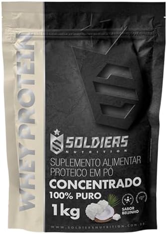 Whey Protein Concentrado 1kg - Beijinho - 100% Importado - Soldie...