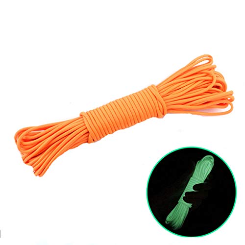 Uhat Paracorde 9 brins en Nylon pour Parachute Lumineux Lumineux dans l'obscurité, Corde de Survie pour Le Camping, Les Voyages, Orange
