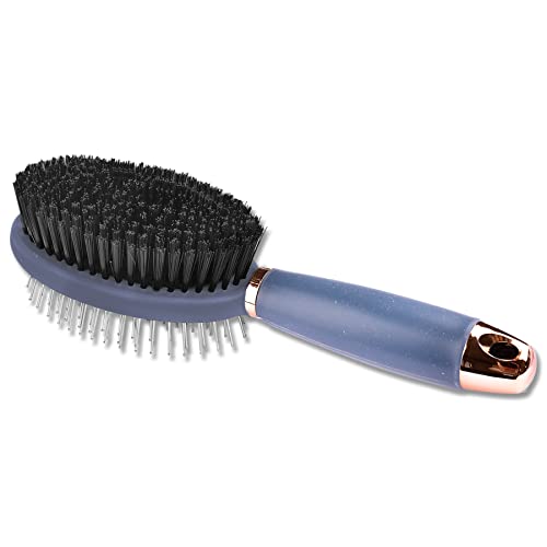 Brosse double Waldhausen avec poignée en gel ergonomique noir et or rose