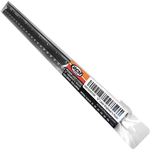OCM 1 Laser Etched Engineer - 12 Inch Anodized Triangular Engineer Imperial Scale Ruler (Proffesional Grade Solid Extruded Aluminum) Imperial Scale Civil Engineering Architectural Drafting Ruler - Thumbnail 4
