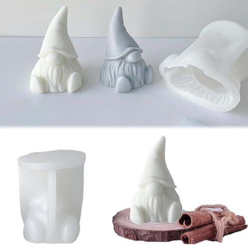 Silikonformen Gießformen Wichtel WISIRENT, Weihnachten Wichtel Silikonformen Diy Weihnachten Wichtel Kerzen Formen, 3D Silikonform Weihnachtsmann Gießform Wichtel Gips für Weihnachten, Halloween