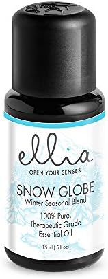 Snow Globe Winter Blend Aromatherapy Essential Oil | 15 mL, 100% Pure, Therapeutic Grade Aromatherapy | Woodsy Blend Orange, Fir, Cinnamon, Rosemary, and Clove | Ellia