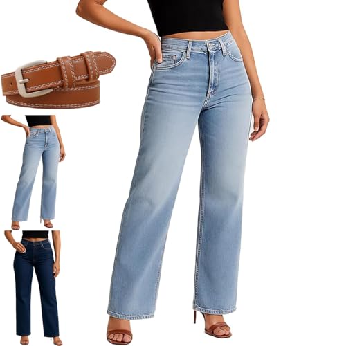 Valvari Jeans, Valvari Mid-Low Rise Stretch Sweatpant Jeans, Womens Vintage Tummy Control Baggy Straight Leg