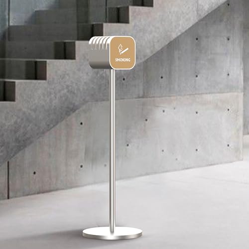 Cendrier sur pied en acier inoxydable, Poubelle à Mégots de cendrier exterieur, avec Couvercle en Acier, Argenté, Style Moderne, pour la maison