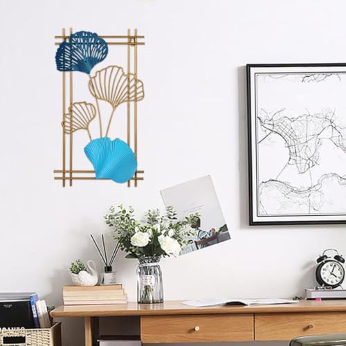Arte de pared multifuncional de ginkgo: escultura metálica vegetal 3D 3