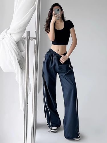 High Waist Straight Leg Loose Fit Lightweight Breathable Soft Wide Leg Relaxed Long Length Casual Streetwear Pants3