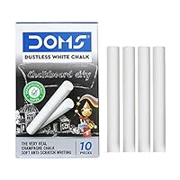 Doms Non-Toxic Dustless White Chalk (100 Chalks)