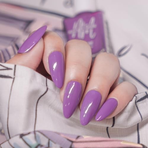 Image of Nails & More Orchid Nail Polish, Argan Oil-Infused Gel Shine, Bright Purple Nails, Trendy Nail Color | 10ml