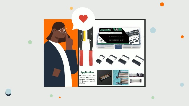 Keadic 49 Pieces FC-10 16 20 26 Pin Female Header IDC Cable Connector 2.54mm Pitch with IDC Crimp Tool, for Flat Ribbon Cable and IDC Connectors