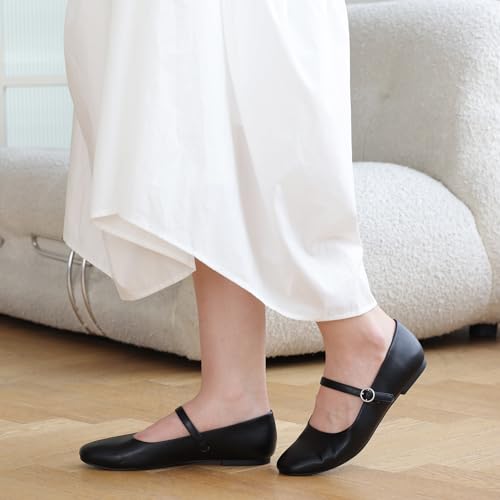 Women's Flats Mary Jane Ballet Flats for Women Classic Square Toe Women Shoes Dressy Comfort Ankle Strap Flats for Women3