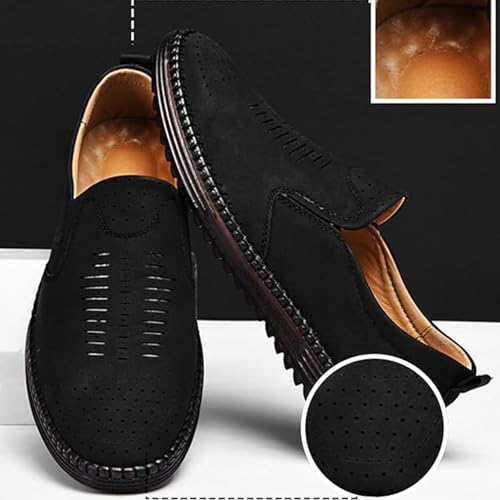Men's Handmade Leather Loafers Comfortable Cowhide Slip-On Breathable Anti-Slip Summer Driving Shoes3