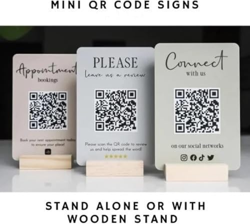 Image of Desi Rang Acrylic Signage Holder With Wooden Base (4X6 In (A6), Straight /Slant Placing, 2 Side, Pack Of 3) Clear Display Table Sign Picture Frame Flyer Menu Stand Office Wedding Restaurant Hotel Home