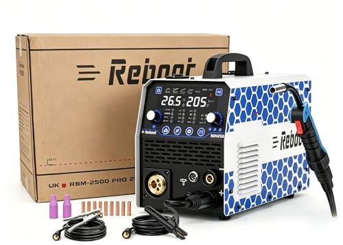 Soudureur Inverter MIG Professionnel 8 en 1, 205A | MIG Gaz/Sans Gaz, Soudure à Électrode, TIG à Levée, Convertisseur Fil Noyau à Flux/Fil Solide | Reboot Poste à Souder