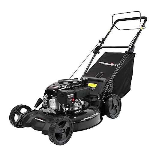 PowerSmart Self Propelled Lawn Mower, 21-Inch 170cc 3-in-1 Rear-Wheel-Drive Gas Walk-Behind Lawn Mower, Black (DB8621SR)
