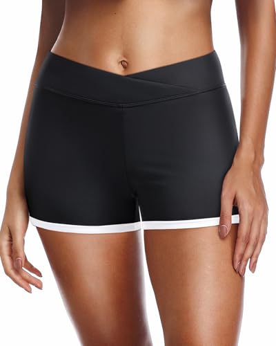Image of Yonique Womens Swim Shorts Bathing Suits Bottoms Swimsuit Bottoms(Available in Plus)