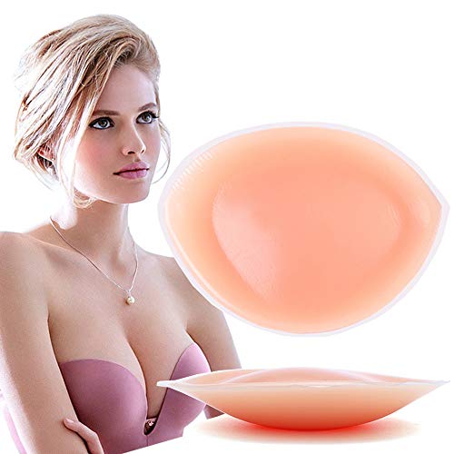 Women Thick Silicone Bra Pads Inserts Breast Enhancer Chest Padding Bust Push up Pds for B-C Cup, Skin L