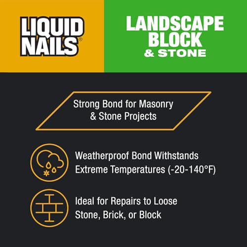 Image of Liquid Nails - LN-905 Landscape Block Adhesive (LN905), Low VOC, 10 oz (Pack of 6)