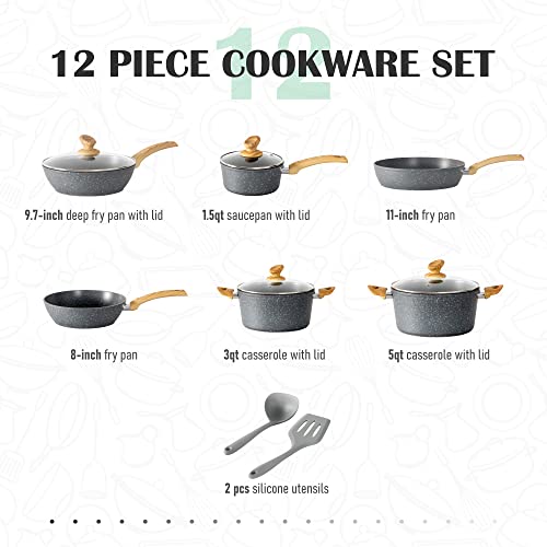 Image of MAISON ARTS Pots and Pans Set, Kitchen Cookware Sets for Cooking Nonstick