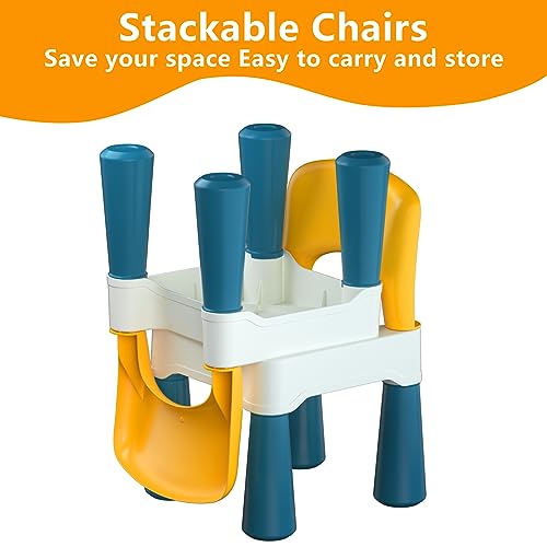 Burgkidz Plastic Kids Chair, Durable And Lightweight, 9.3" Height Seat, Indoor Or Outdoor Use For Ages 2 And Up (Macaron) #TOP6