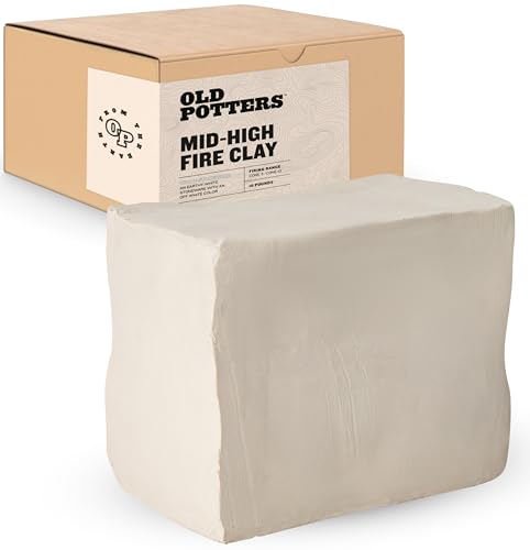 Old Potters Mid High Fire White Stoneware Clay for Pottery | Cone 6-10 | Ideal for Wheel Throwing Hand Building Sculpting | Great for All Skill Levels | Greenware Clay 10 lbs.