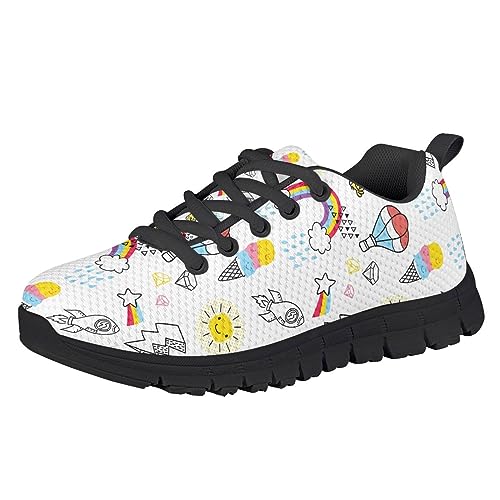 MARSVOVO Animal Print Sneakers for Kids Flexible Lightweight Breathable Athletic Kids Running Shoes White Black Sole Comfortable Resistant Casual Sports Schoole Walking Shoes for Boys Girls2