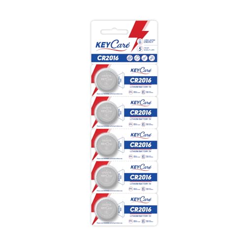 Image of KeyCare Long Lasting CR2016 Lithium Coin Cell Battery | 3V Voltage | Environmentally Friendly | High Capacity-Pack of 5