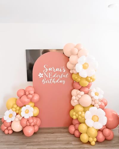 image for GDSTARS Daisy Balloon Garland Arch Kit -Pastel Boho Pink Balloons for 