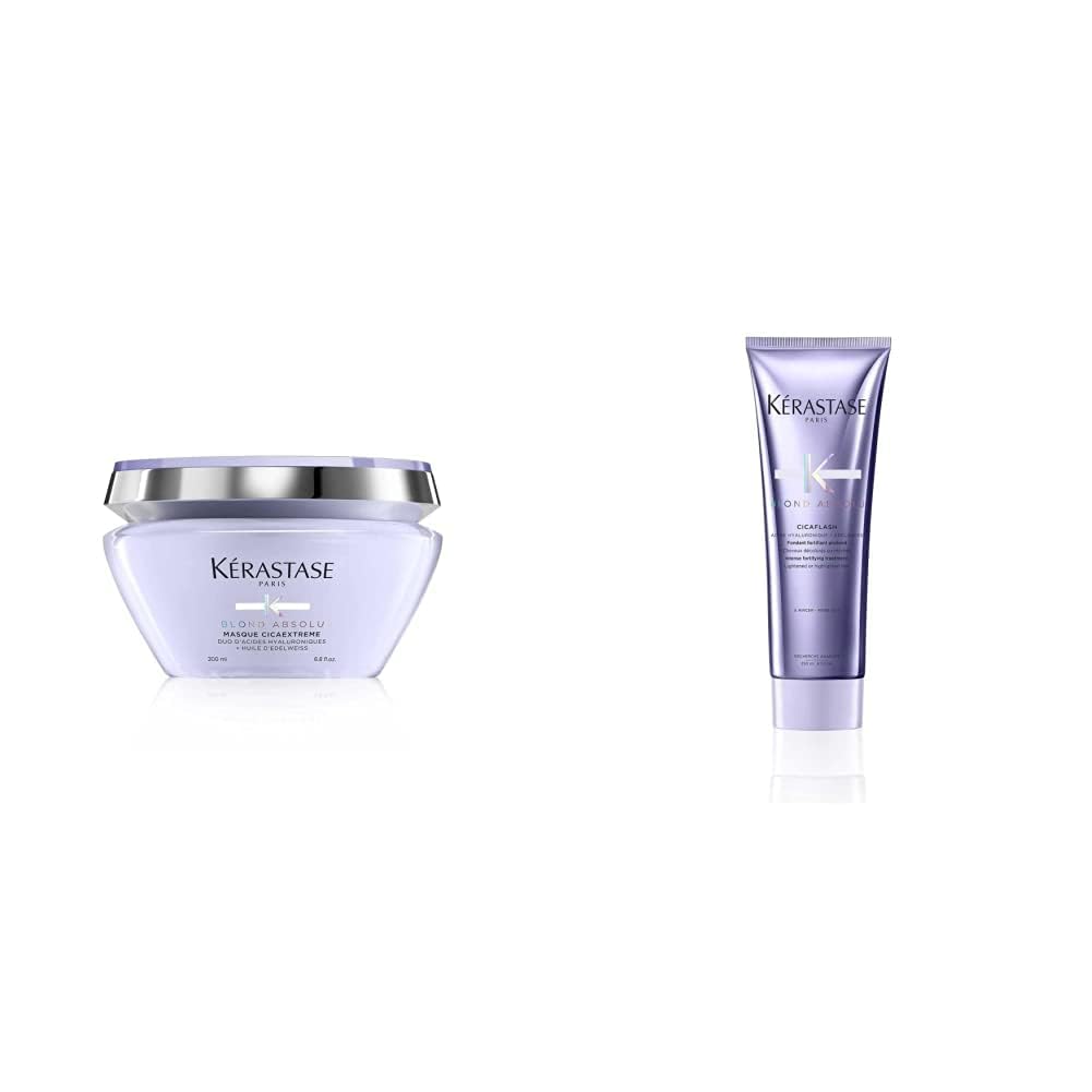 Kérastase | Haarspülung für trockenes und blondiertes Haar, Gegen Haarbruch und Spliss, Mit Hyaluronsäure, Cicaflash Conditioner, Blond Absolu, 250 ml