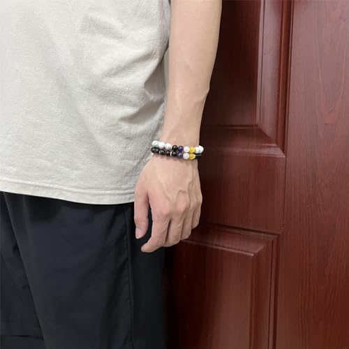 Pride Bracelets, Nonbinary Pride Bracelet for Nonbinary Pride Stuff Accessories Decoration Present (Real Natural Stone, Adjustable Size) 6