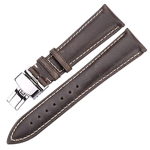 Bracelet de montre en cuir véritable de haute qualité et boucle en acier hypoallergénique