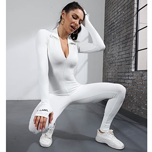 Ctu Womens Sexy Bodycon Black Jumpsuit Long Sleeve One Piece Outfits Printed High Neck Romper Clubwear #TOP4