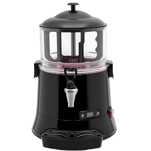 DNEPEI Calentador de Chocolate Caliente Comercial con Pantalla LED, dispensador de Bebidas Calientes de Acero Inoxidable de 10 l, Calentamiento rápido de 400 W para Chocolate, café y té con Leche 5L