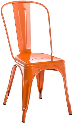 CLP Chaise Benedikt I Chaise métallique empilable et Facile d'entretien I Chaise empilable pouvant Supporter jusqu'ŕ 200 kg, Couleur:Orange