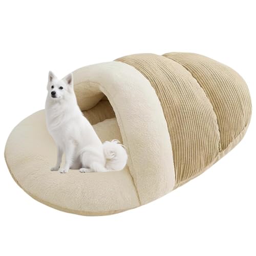 Lifetips 日本スピッツ(Japanese Spitz) ペットベッド 犬猫兼用 冬用 寝袋型 ふわふわ クッション 保温 防寒 洗える 小型犬 中型犬 室内 おしゃれ 北欧風 ソファ ハウス 快眠グッズ 抱っこ感覚 多頭飼い対応 寝具 抗菌 防臭