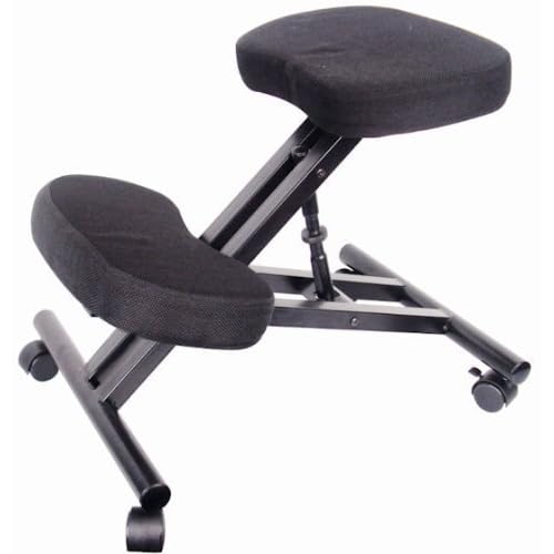 Spetedo - Silla ergonómica para ordenador, con reposarrodillas, ruedas, revestimiento de tela acolchada, altura ajustable