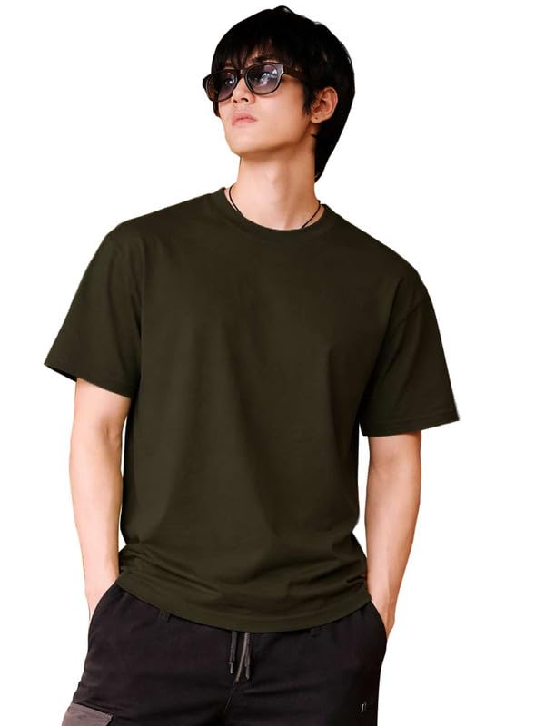 Image of Sleepynuts Men's Regular Fit Round Neck Half Sleeves Solid Casual Wear T-Shirt