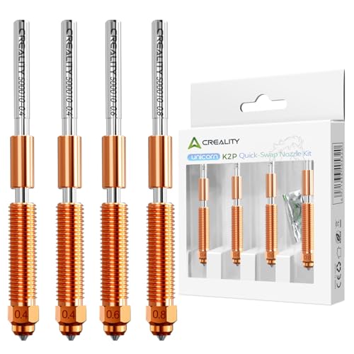 Creality Official K2 Plus Nozzles 0.4/0.6/0.8mm 4PCS Quick-Swap 3D Printer Hotend Nozzle Kit Copper Alloy and Hardened Steel 3D Printer Accessories for K2 Plus K2 K2 Pro Creality Hi